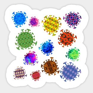 Colorful Virus Mutations Pattern Sticker